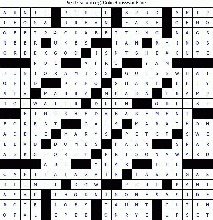 Solution for Crossword Puzzle #8376