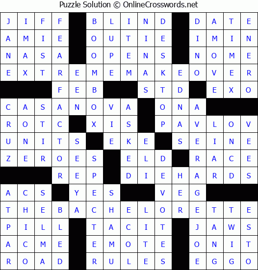 Solution for Crossword Puzzle #8377