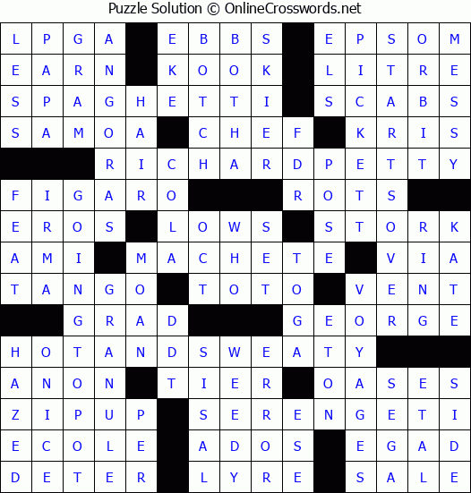 Solution for Crossword Puzzle #8378