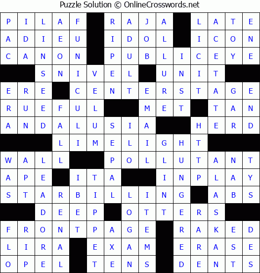 Solution for Crossword Puzzle #8379