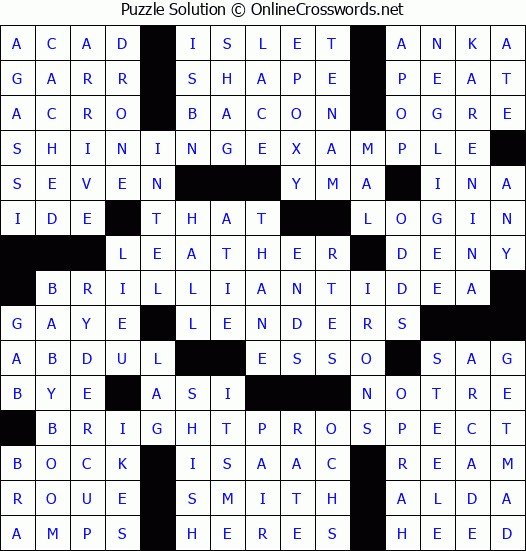 Solution for Crossword Puzzle #8385