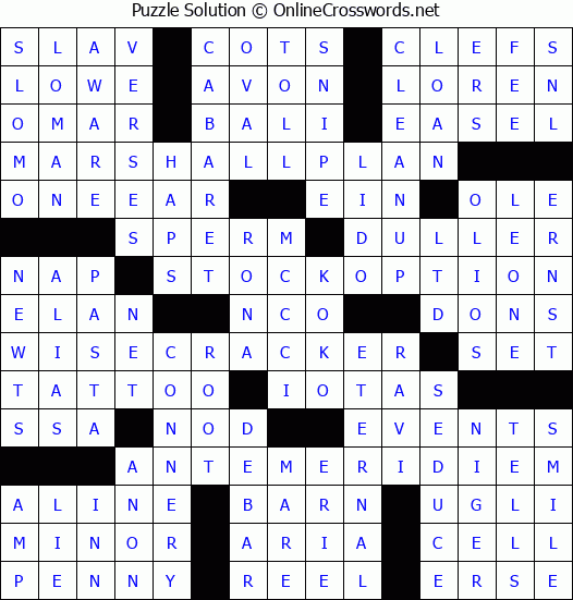 Solution for Crossword Puzzle #8386