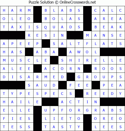 Solution for Crossword Puzzle #8387