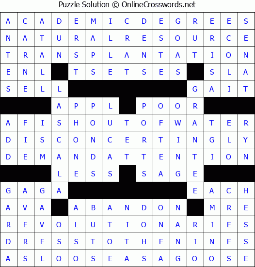 Solution for Crossword Puzzle #8388
