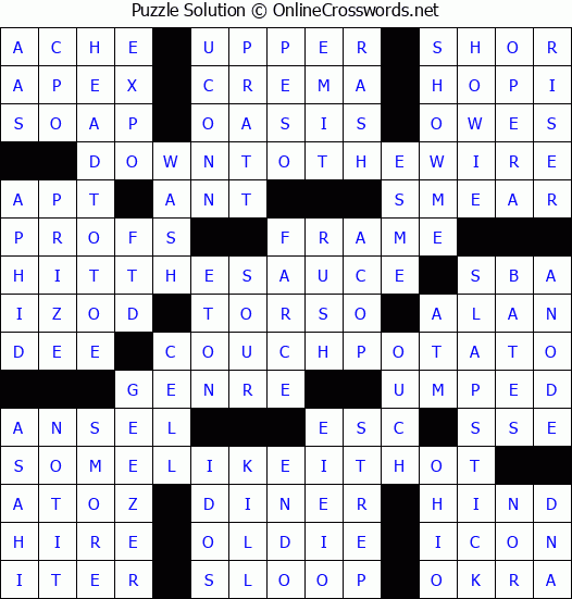Solution for Crossword Puzzle #8392