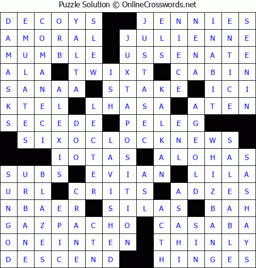Solution for Crossword Puzzle #8395