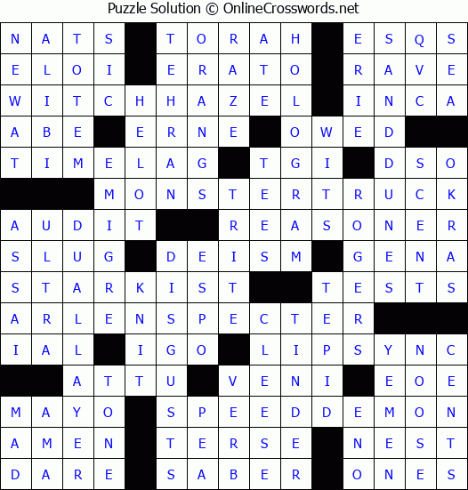 Solution for Crossword Puzzle #8397