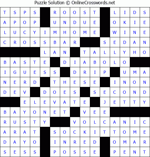 Solution for Crossword Puzzle #8398