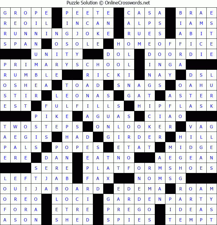 Solution for Crossword Puzzle #8403
