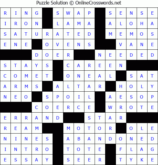 Solution for Crossword Puzzle #84036