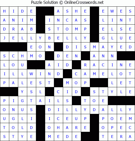 Solution for Crossword Puzzle #8404