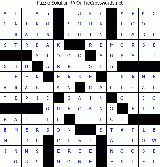 Solution for Crossword Puzzle #84063