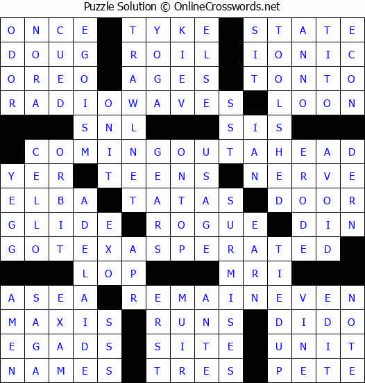 Solution for Crossword Puzzle #8408
