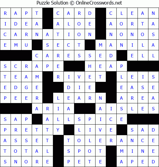Solution for Crossword Puzzle #84129