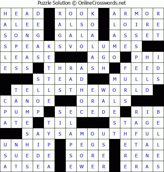 Solution for Crossword Puzzle #8418