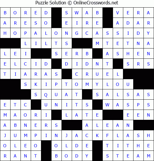 Solution for Crossword Puzzle #8425