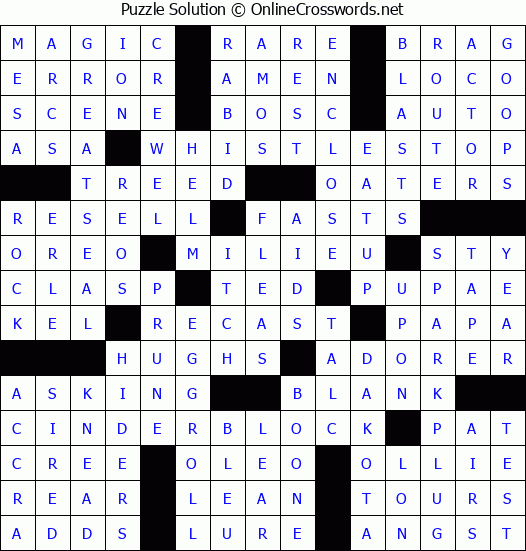Solution for Crossword Puzzle #8426