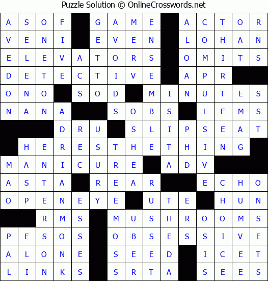 Solution for Crossword Puzzle #8428