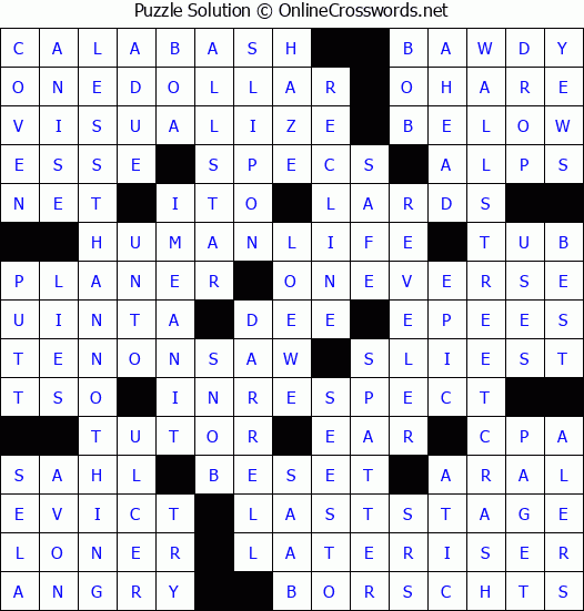 Solution for Crossword Puzzle #8430