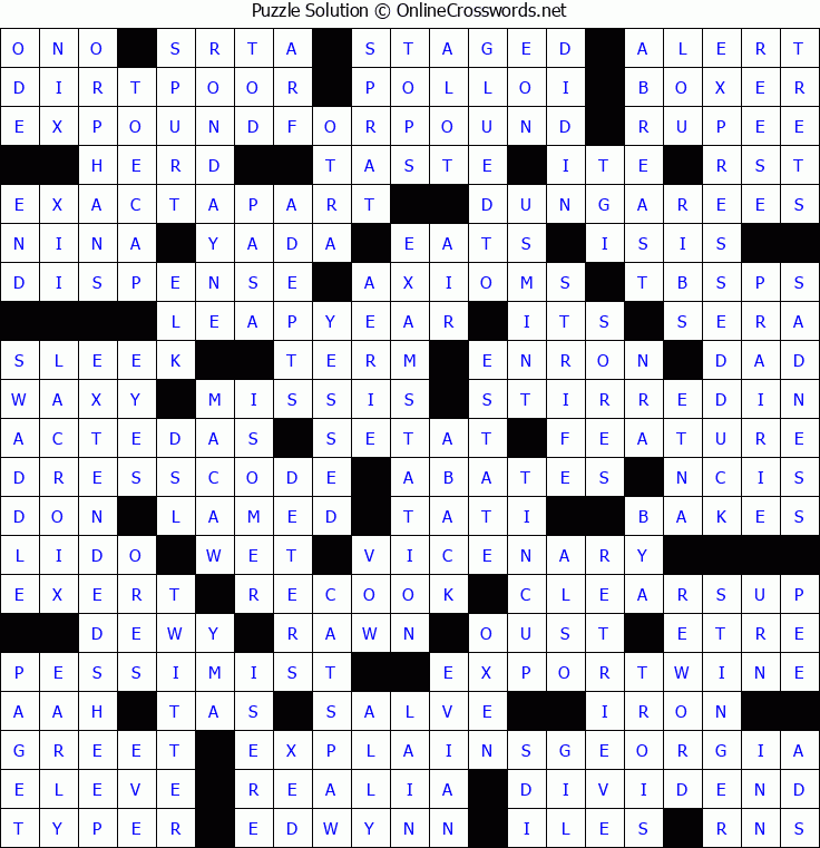 Solution for Crossword Puzzle #8431