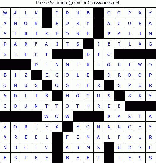 Solution for Crossword Puzzle #8432