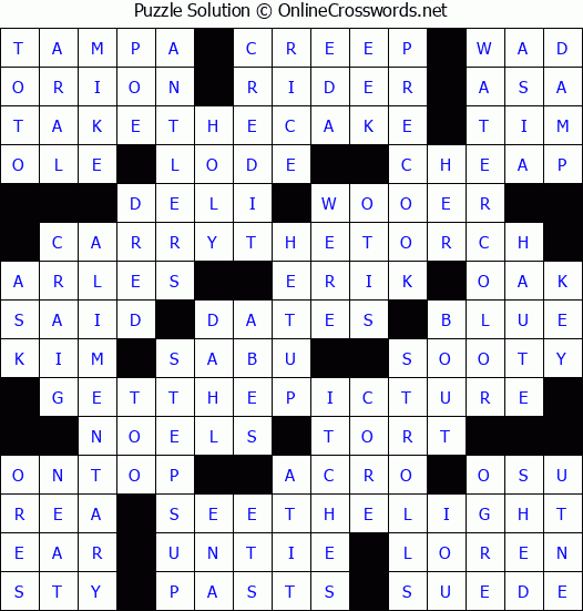 Solution for Crossword Puzzle #8433