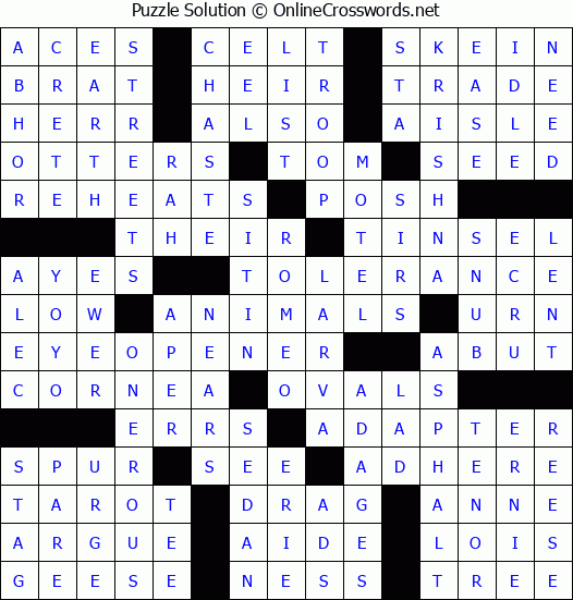 Solution for Crossword Puzzle #84336