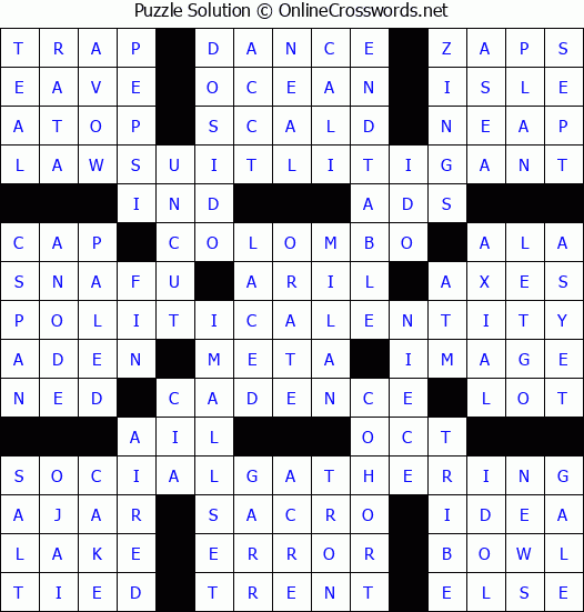 Solution for Crossword Puzzle #8434