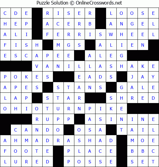 Solution for Crossword Puzzle #8435