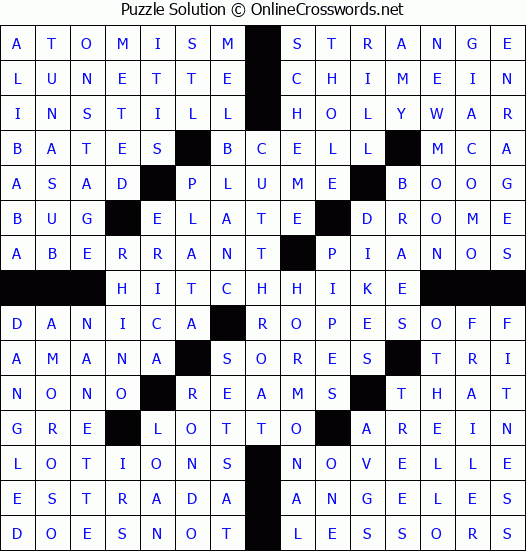 Solution for Crossword Puzzle #8437