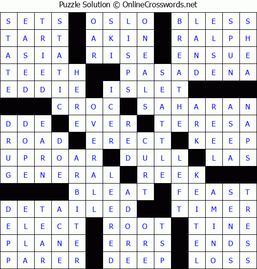 Solution for Crossword Puzzle #84373