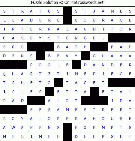 Solution for Crossword Puzzle #8444