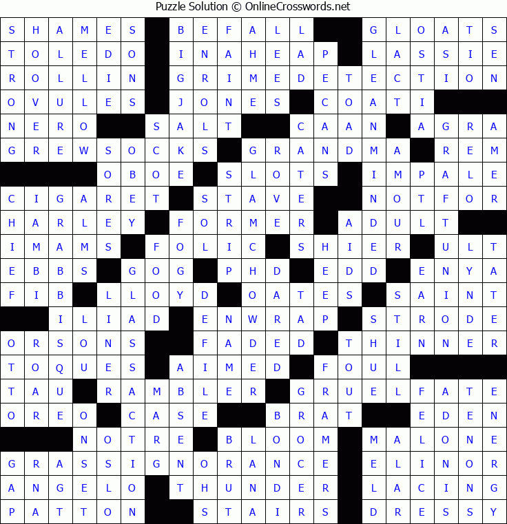 Solution for Crossword Puzzle #8445