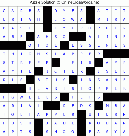 Solution for Crossword Puzzle #8447