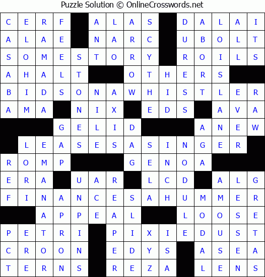 Solution for Crossword Puzzle #8448
