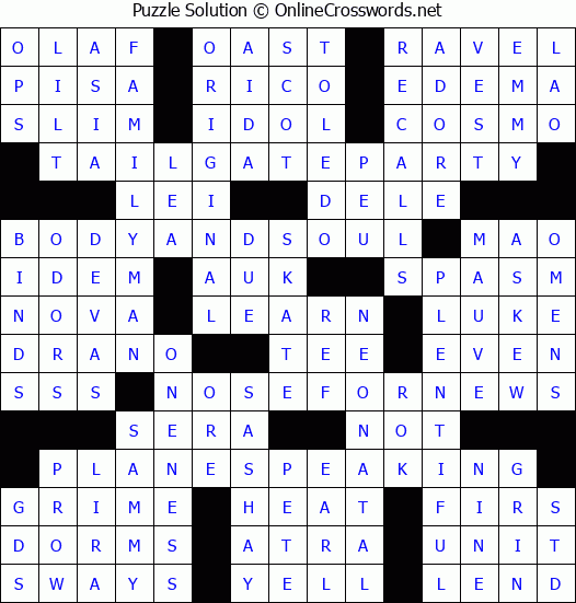 Solution for Crossword Puzzle #8449