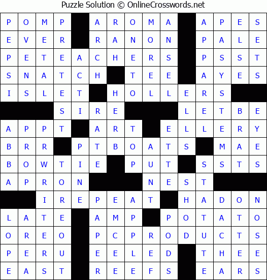 Solution for Crossword Puzzle #8454