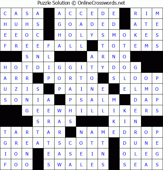 Solution for Crossword Puzzle #8455