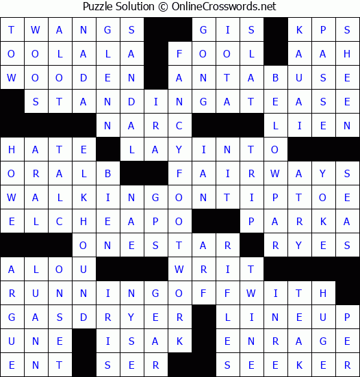 Solution for Crossword Puzzle #8456