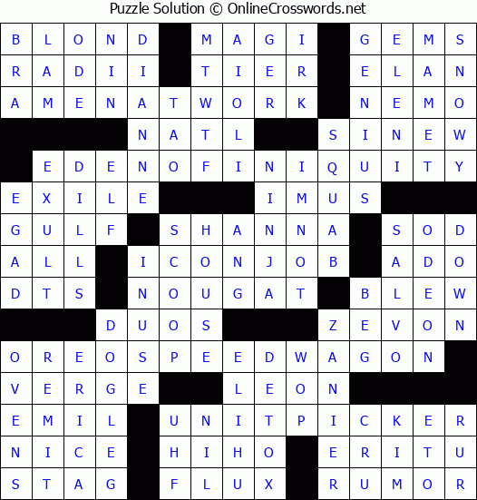 Solution for Crossword Puzzle #8457