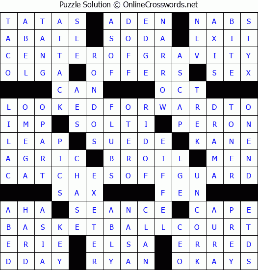 Solution for Crossword Puzzle #8474