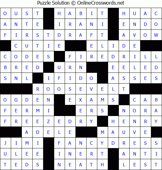 Solution for Crossword Puzzle #8488