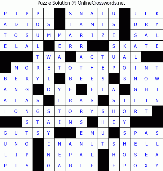 Solution for Crossword Puzzle #8490