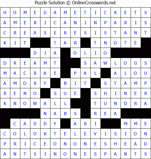 Solution for Crossword Puzzle #8493