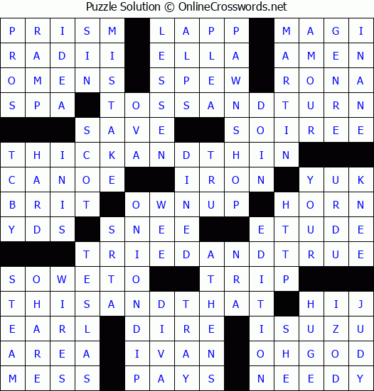 Solution for Crossword Puzzle #8495