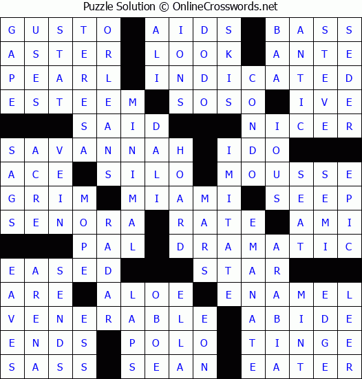 Solution for Crossword Puzzle #84966