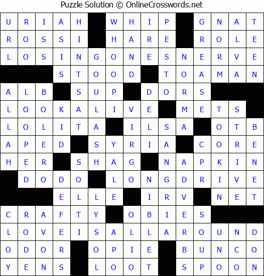 Solution for Crossword Puzzle #8503