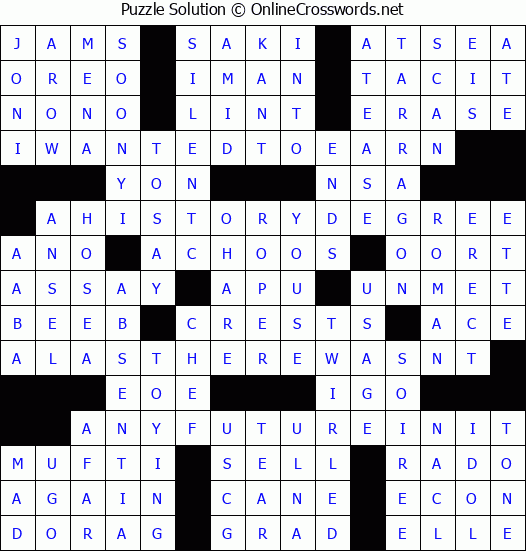 Solution for Crossword Puzzle #8506