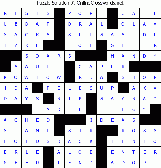 Solution for Crossword Puzzle #8511
