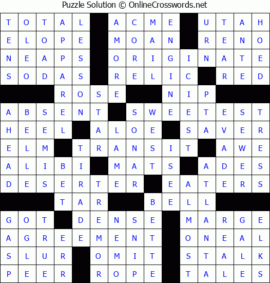 Solution for Crossword Puzzle #85114